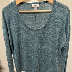 Old Navy Teal Scoop Neck Lightweight Knit Sweater